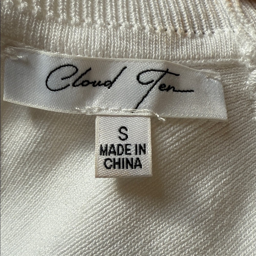 Cloud Ten- Elegant White Crop Top With Fringe Details View 5